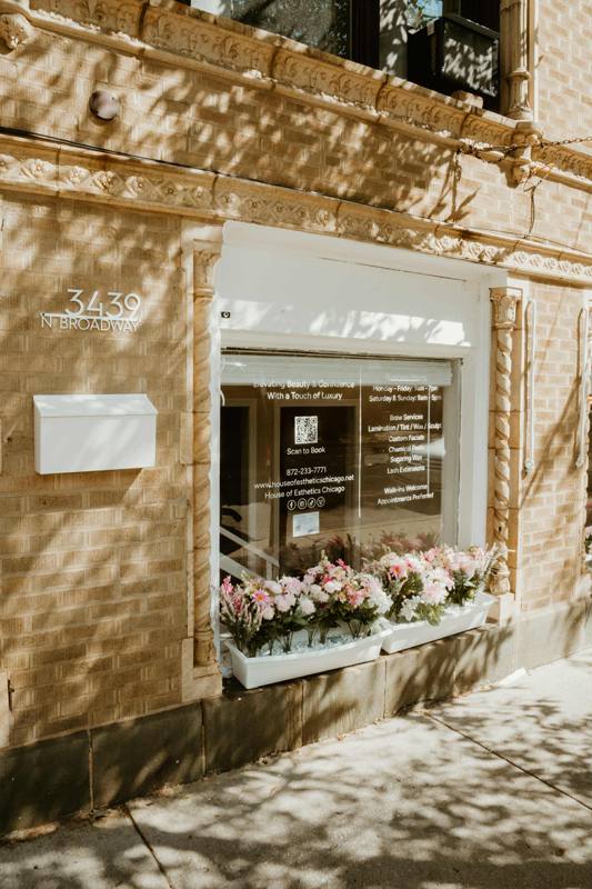Storefront with flowers